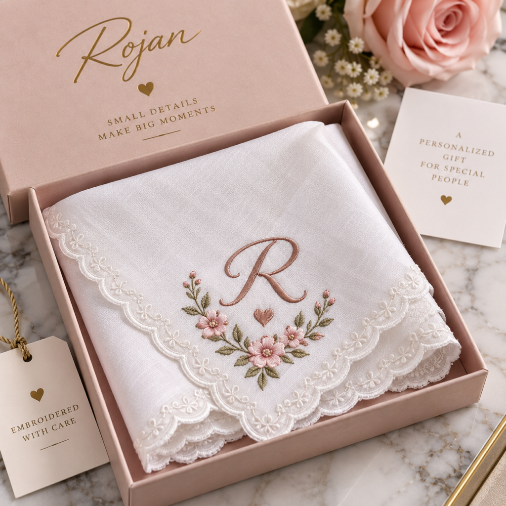 Personalized Embroidered Handkerchief