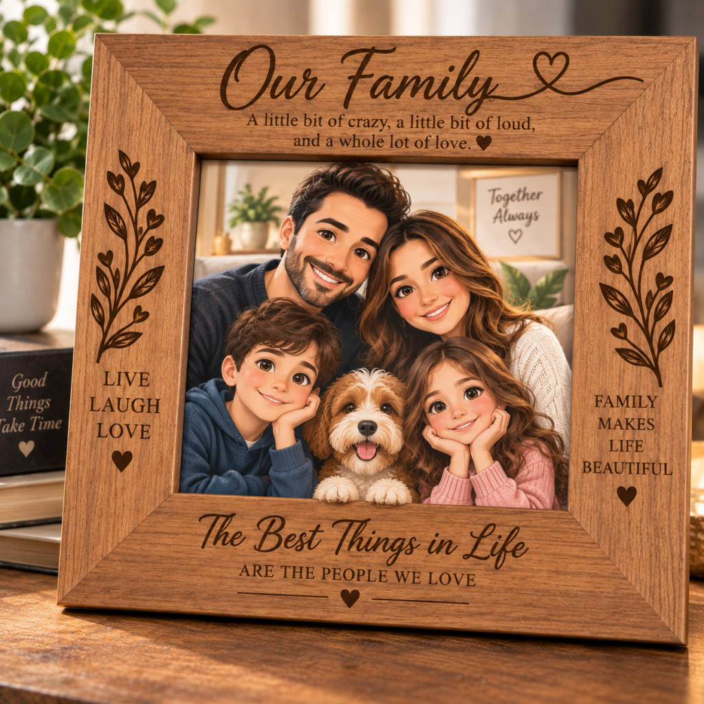 Engraved Wooden Photo Frame