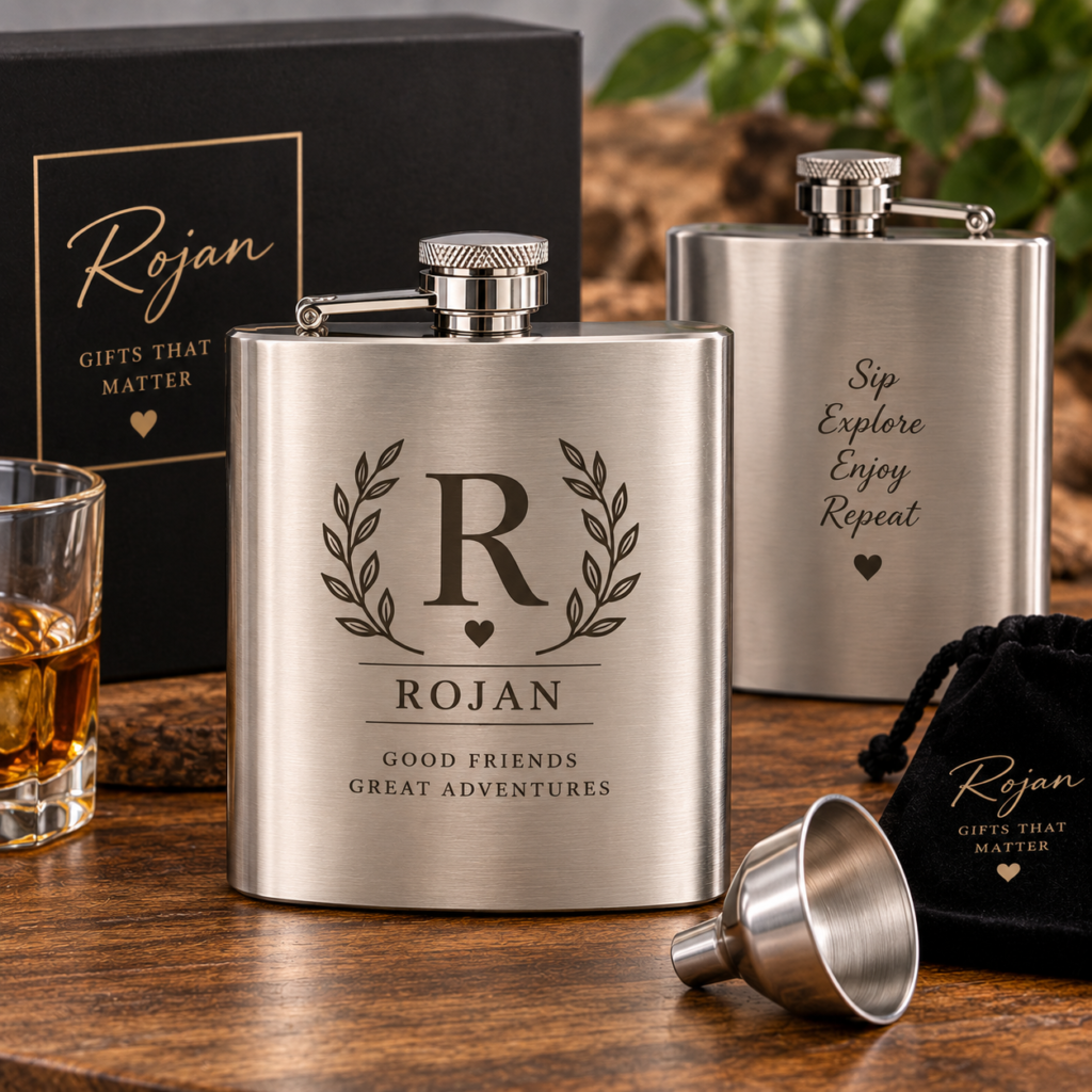 Engraved Stainless Steel Flask